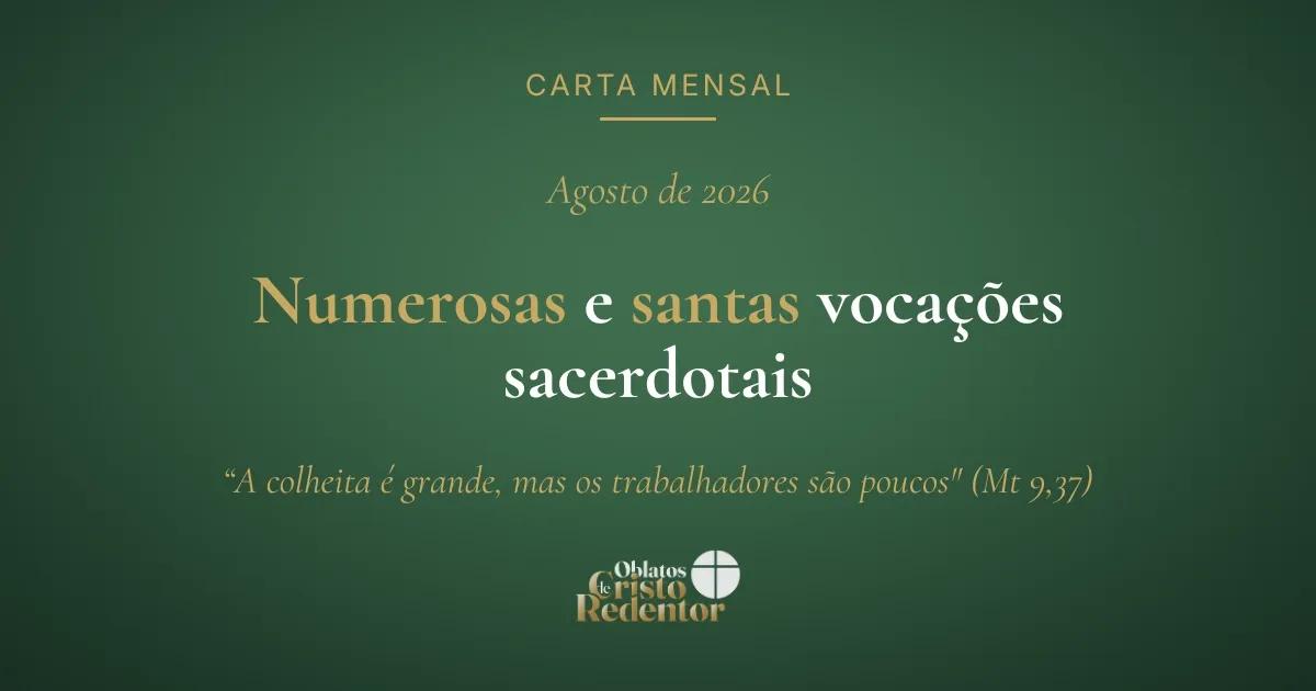 Numerosas e santas vocações sacerdotais