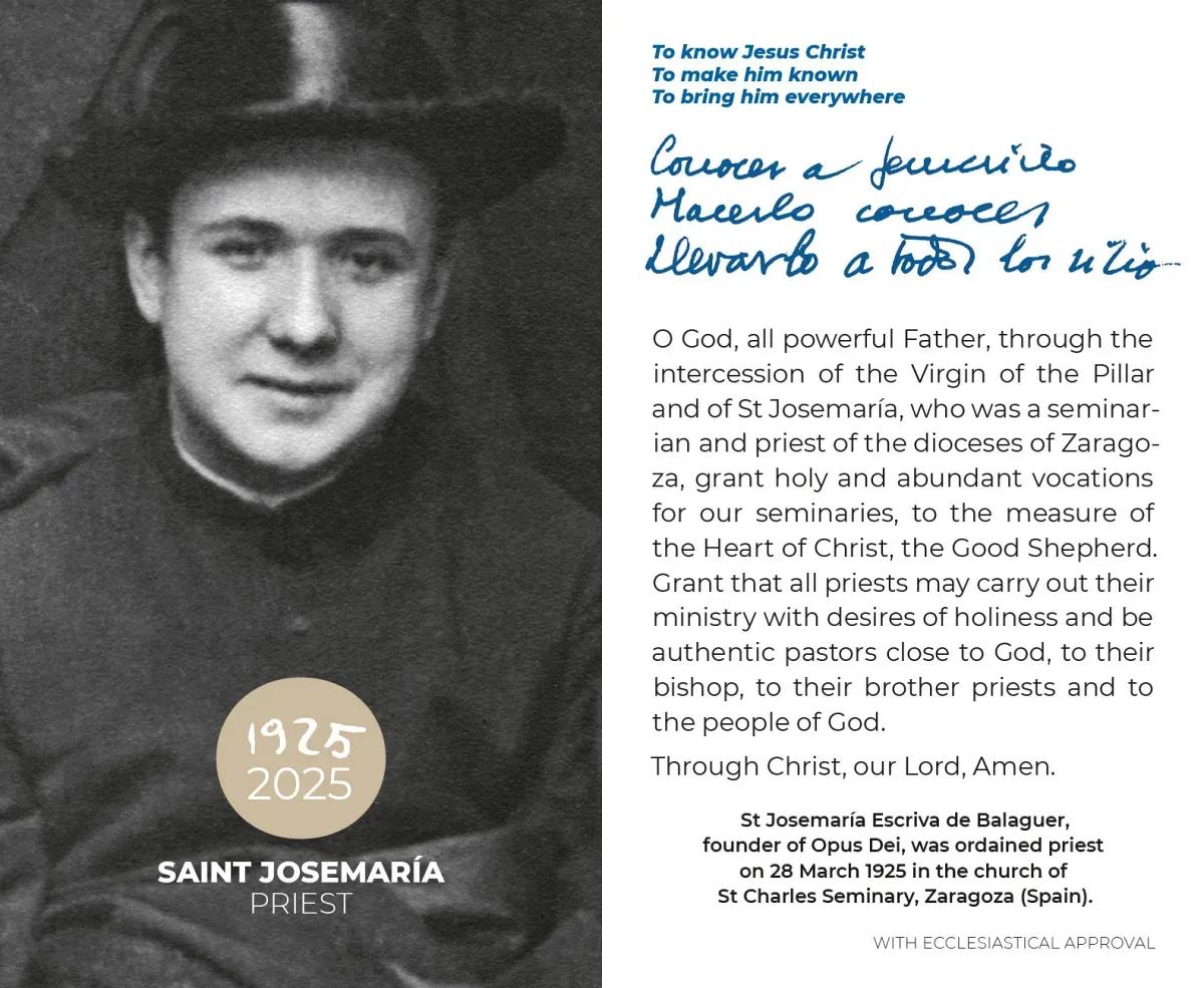 Prayer to St. Josemaría Escrivá for Priestly Vocations